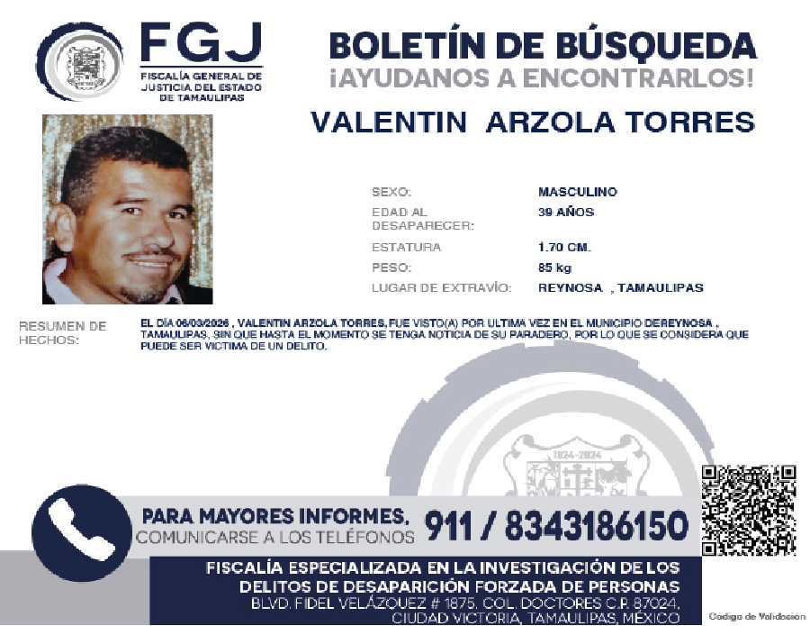 Boletín de busqueda Valentin