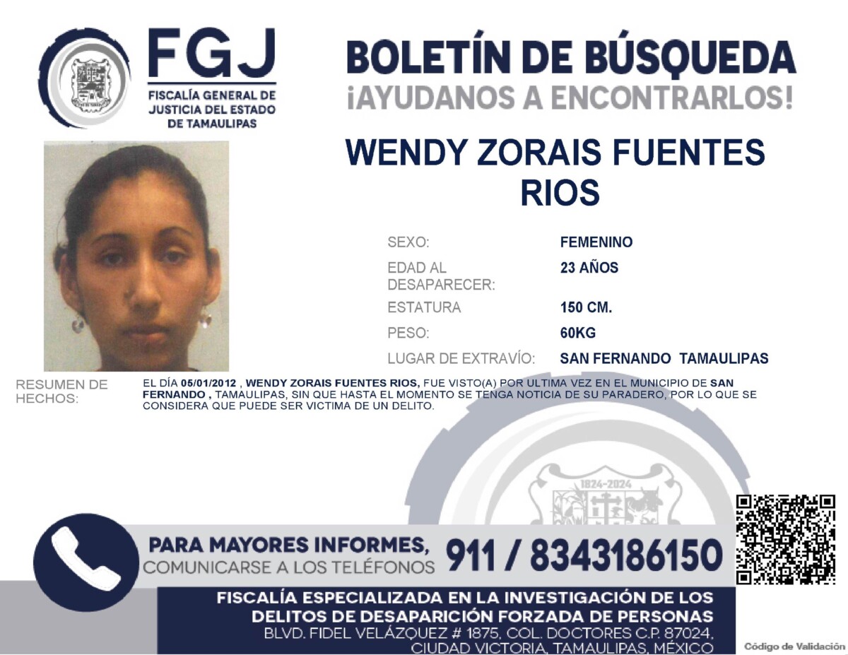 Boletín de Búsqueda Wendy