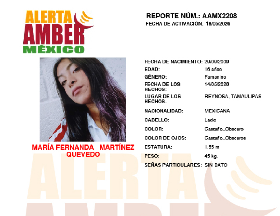Alerta Amber Maria Fernanda