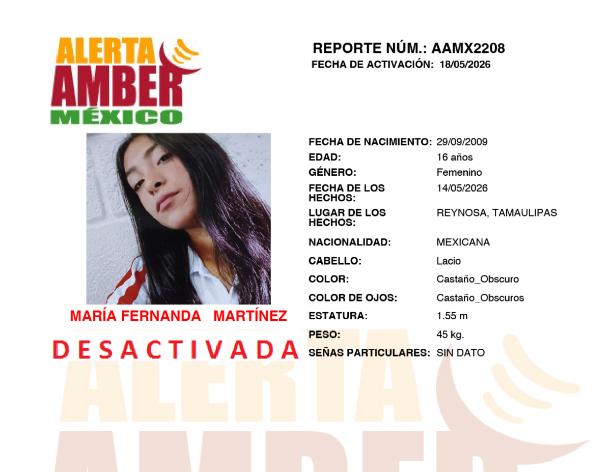 Alerta Amber Maria Fernanda