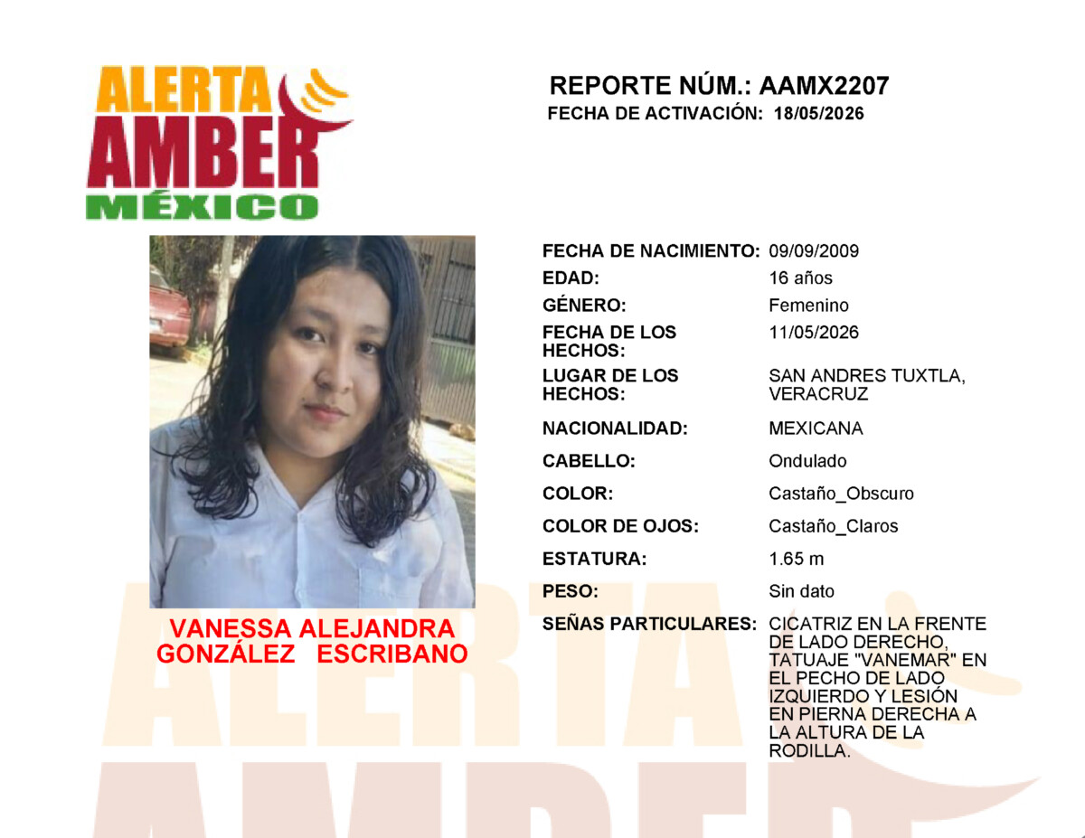Alerta Amber Vannesa Alejandra