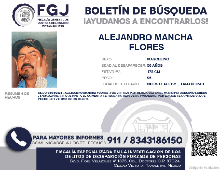 Boletín de Búsqueda Alejandro
