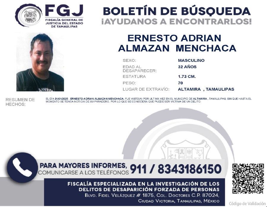 Boletín de Búqueda Ernesto