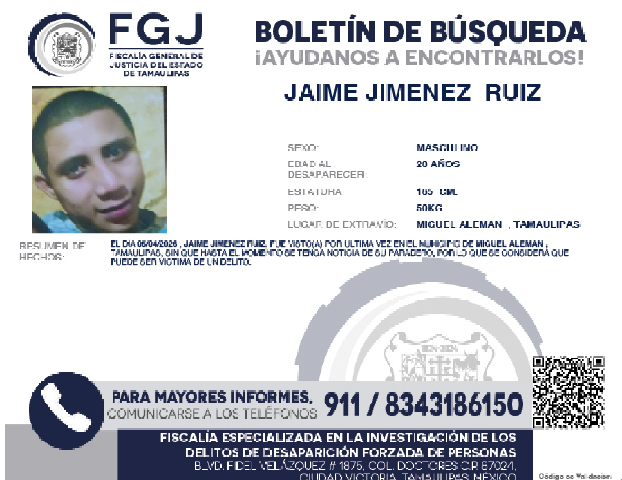 Boletín de búsqueda Jaime