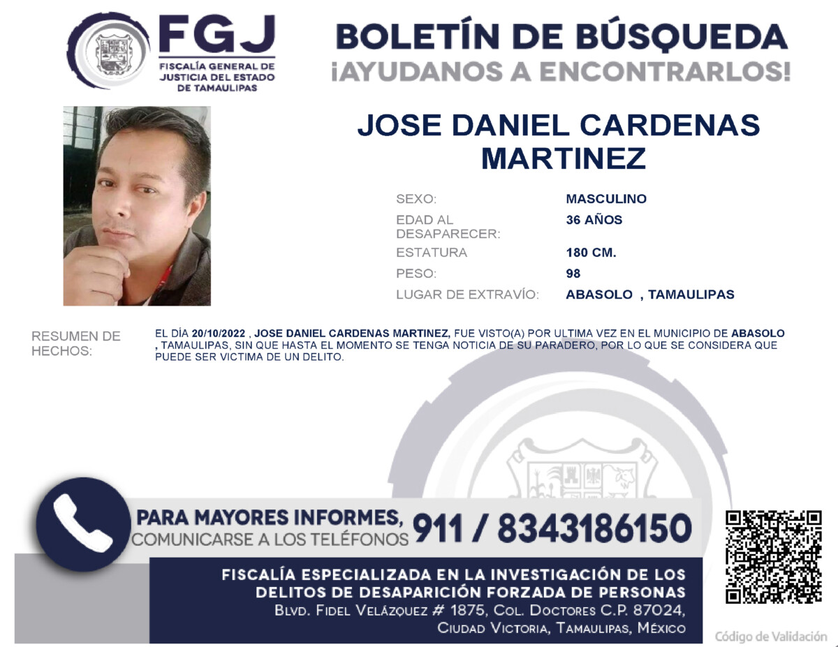 Boletín de Busqueda Jose Daniel