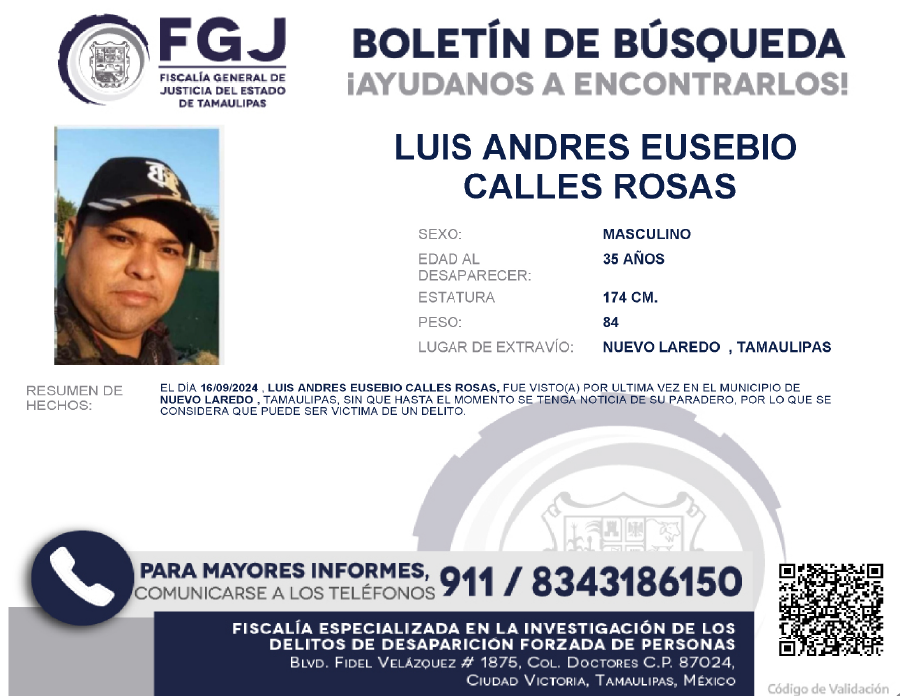Boletín de Búsqueda Luis Andres