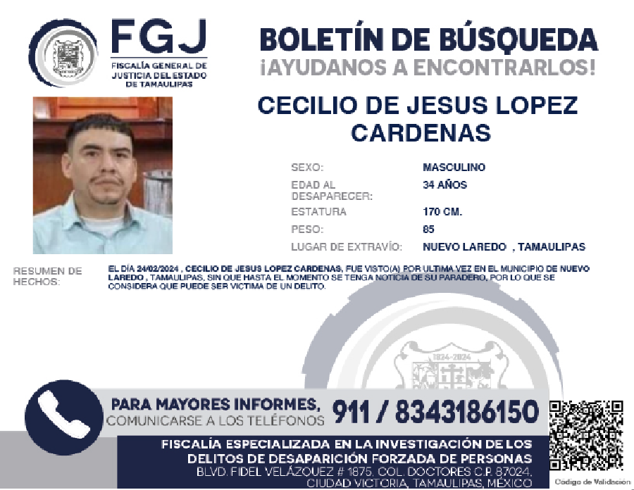 Boletín de Búsqueda Cecilio