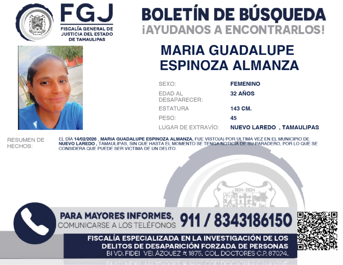 Boletín de Busqueda Maria Guadalupe