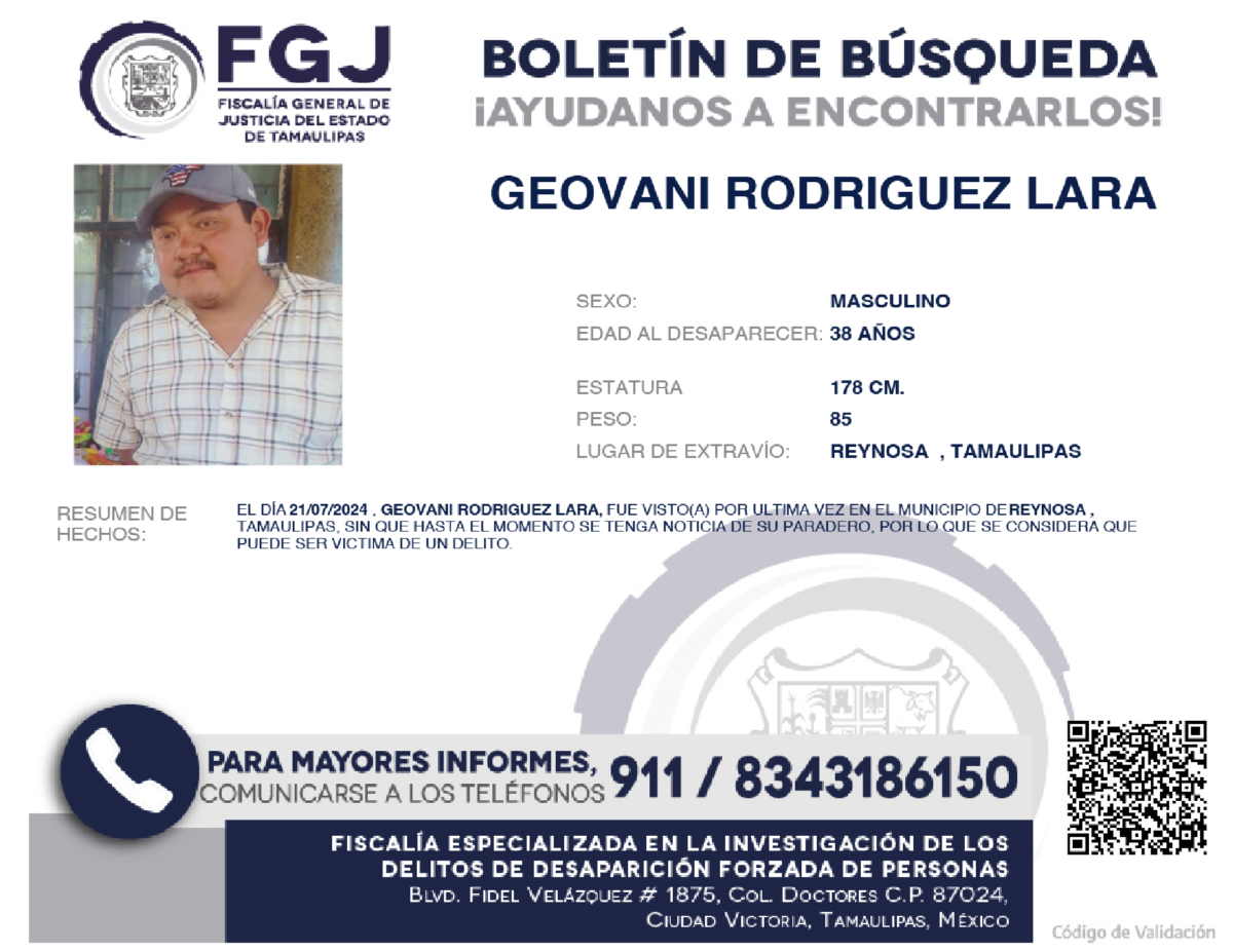 Boletín de Búsqueda Geovani