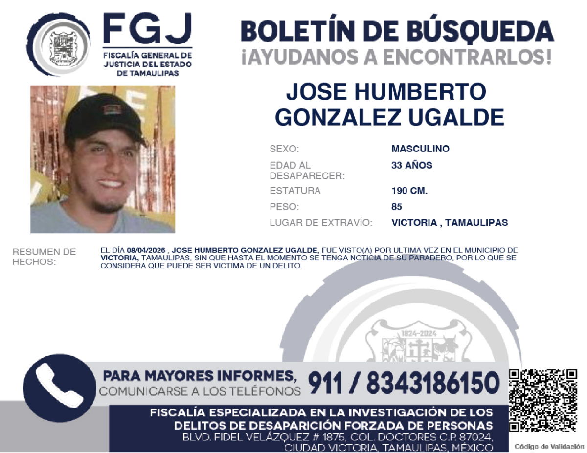 Boletín de Búsqueda Jose Humberto