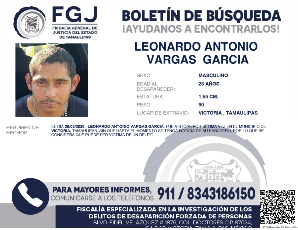 Boletín de Búsqueda Leonardo Antonio
