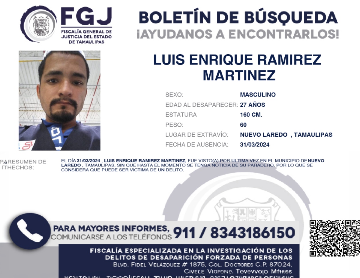 Boletín de búsqueda Luis Enrique
