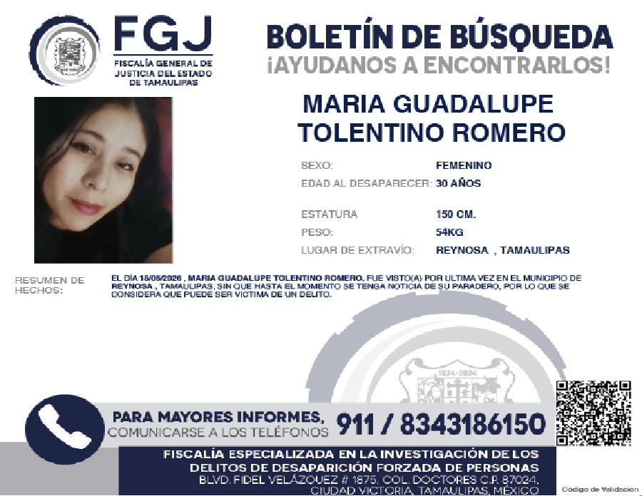 Boletín de Búsqueda MariaGuadalupe