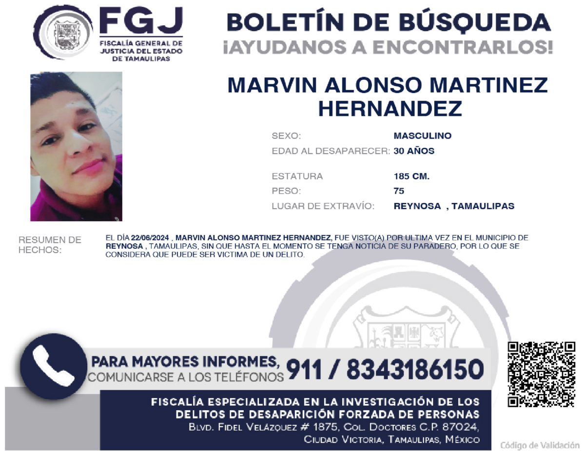 Boletín de busqueda Marvin