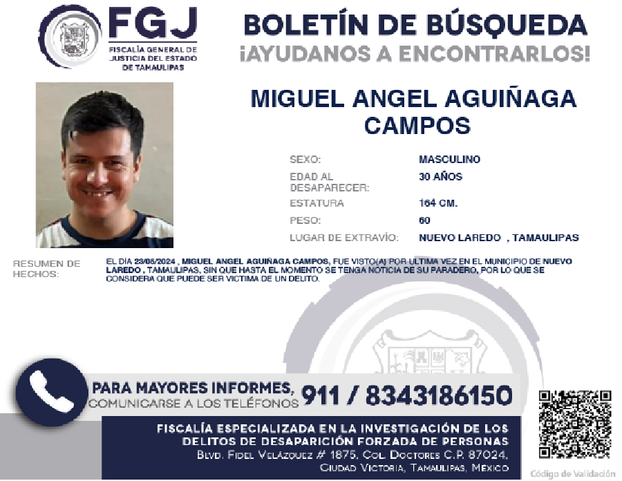 Boletín de Búsqueda miguel Angel