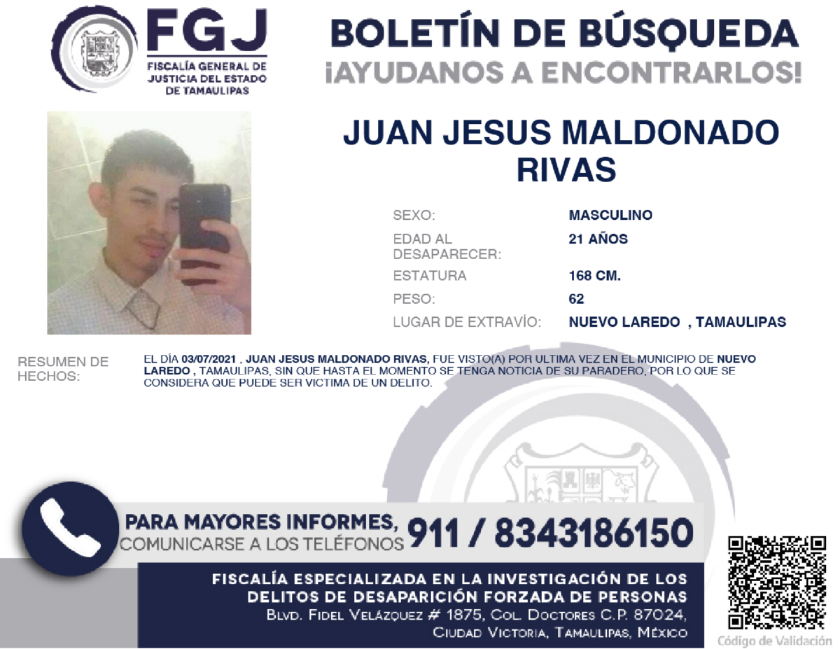 Boletín de Búsqueda Juan Jesus
