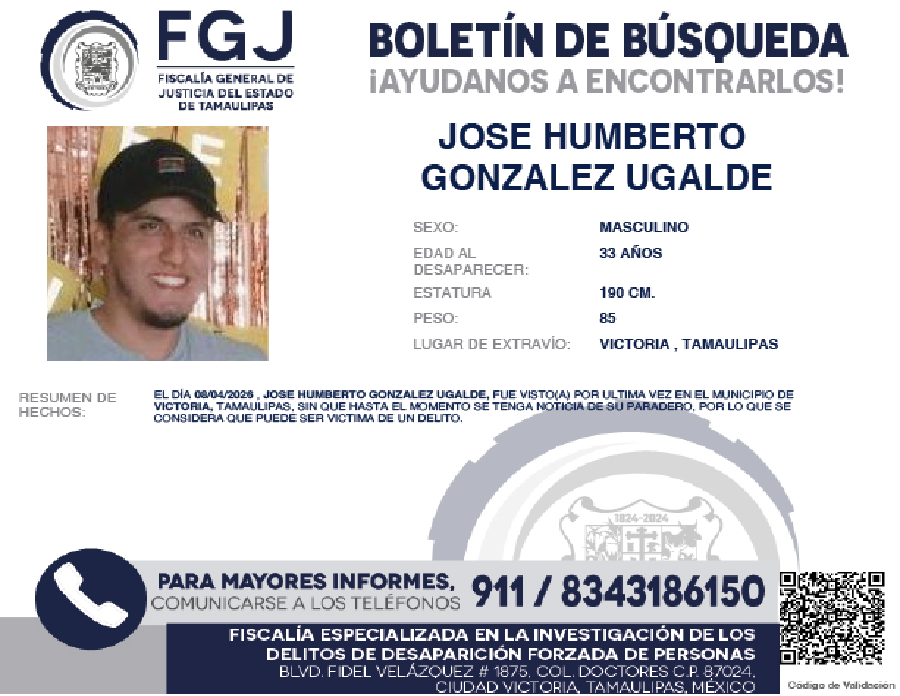 Boletín de Búsqueda Jose Humberto