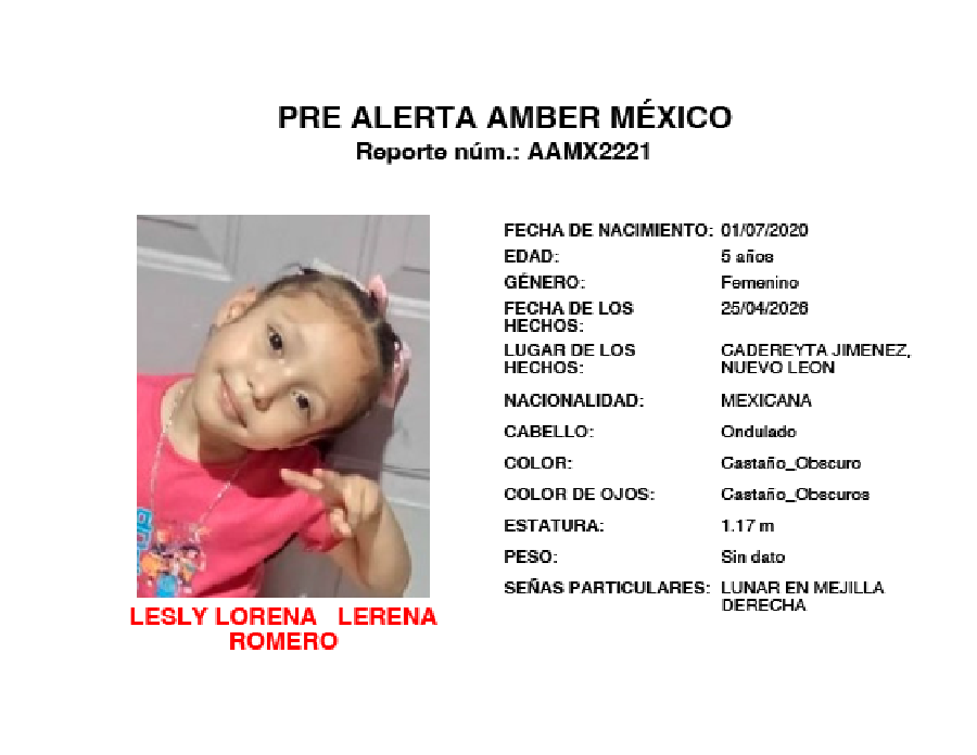 Alerta Amber Lesly