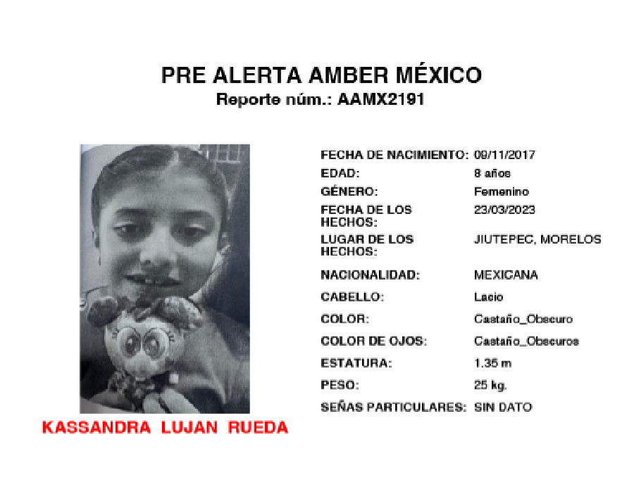 Alerta Amber Kassandra