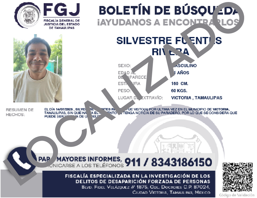 Boletín de Búsqueda Silvestre Fuentes