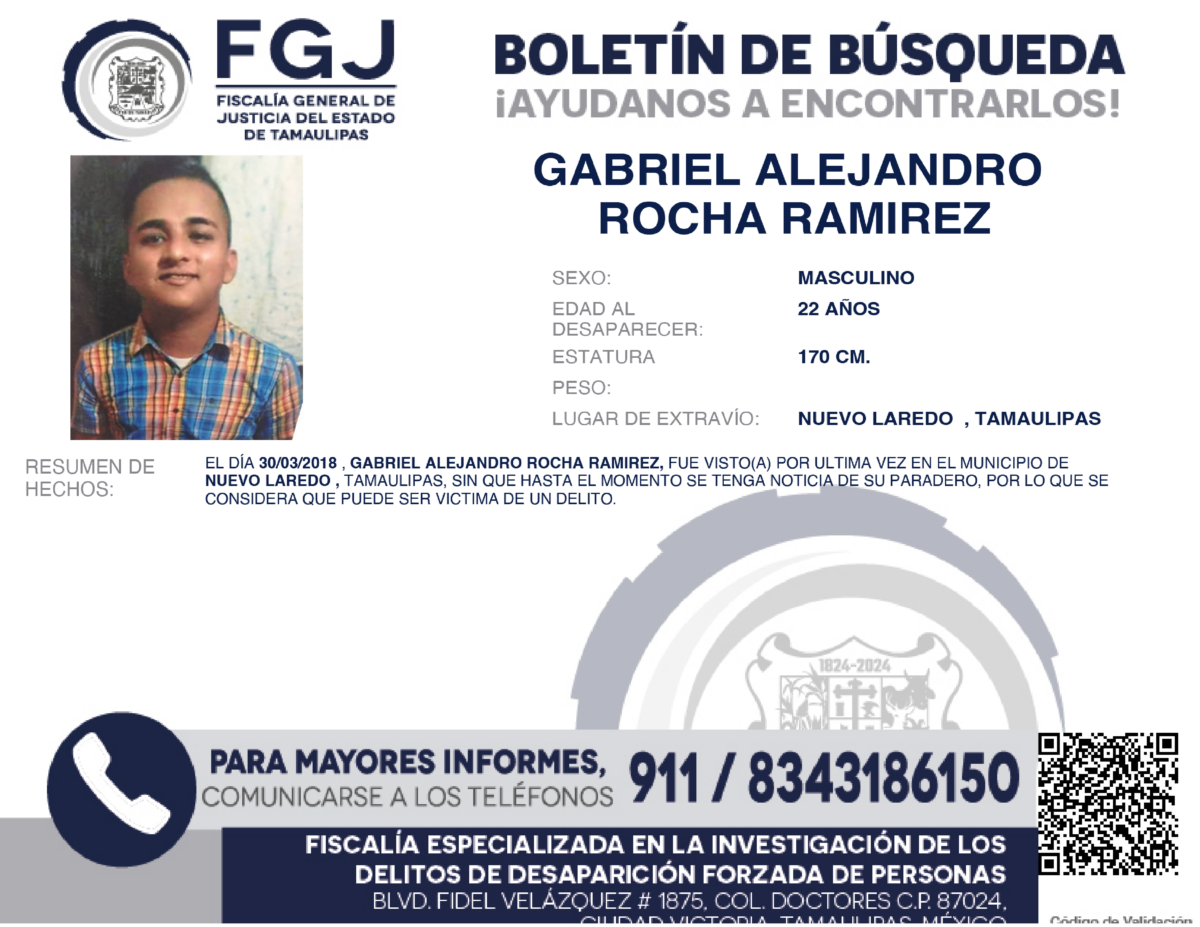 Boletín de Búsqueda Gabriel Alejandro