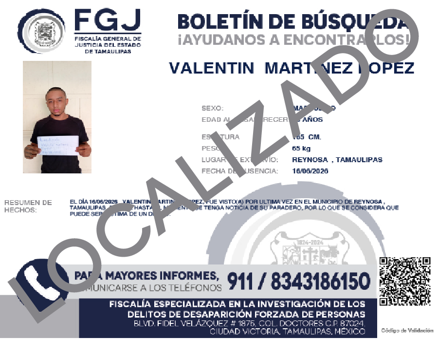 Boletín Busqueda Valentin