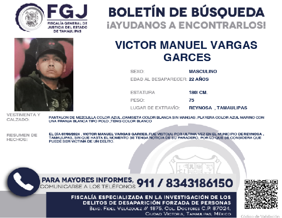 Boletin de búsqueda Victor