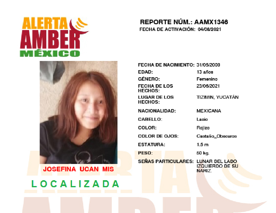 Alerta Amber Maria