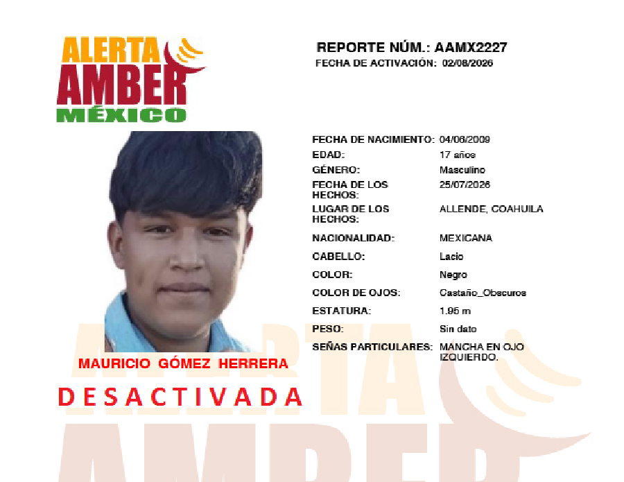 Alerta Amber Mauricio