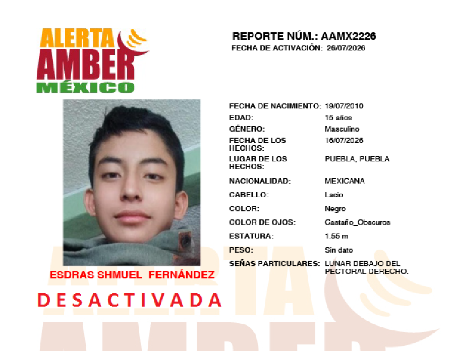 Alerta Amber Esdras