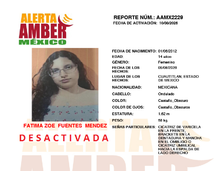 Alerta Amber Fatima