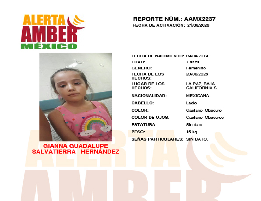 Alerta Amber Gianna