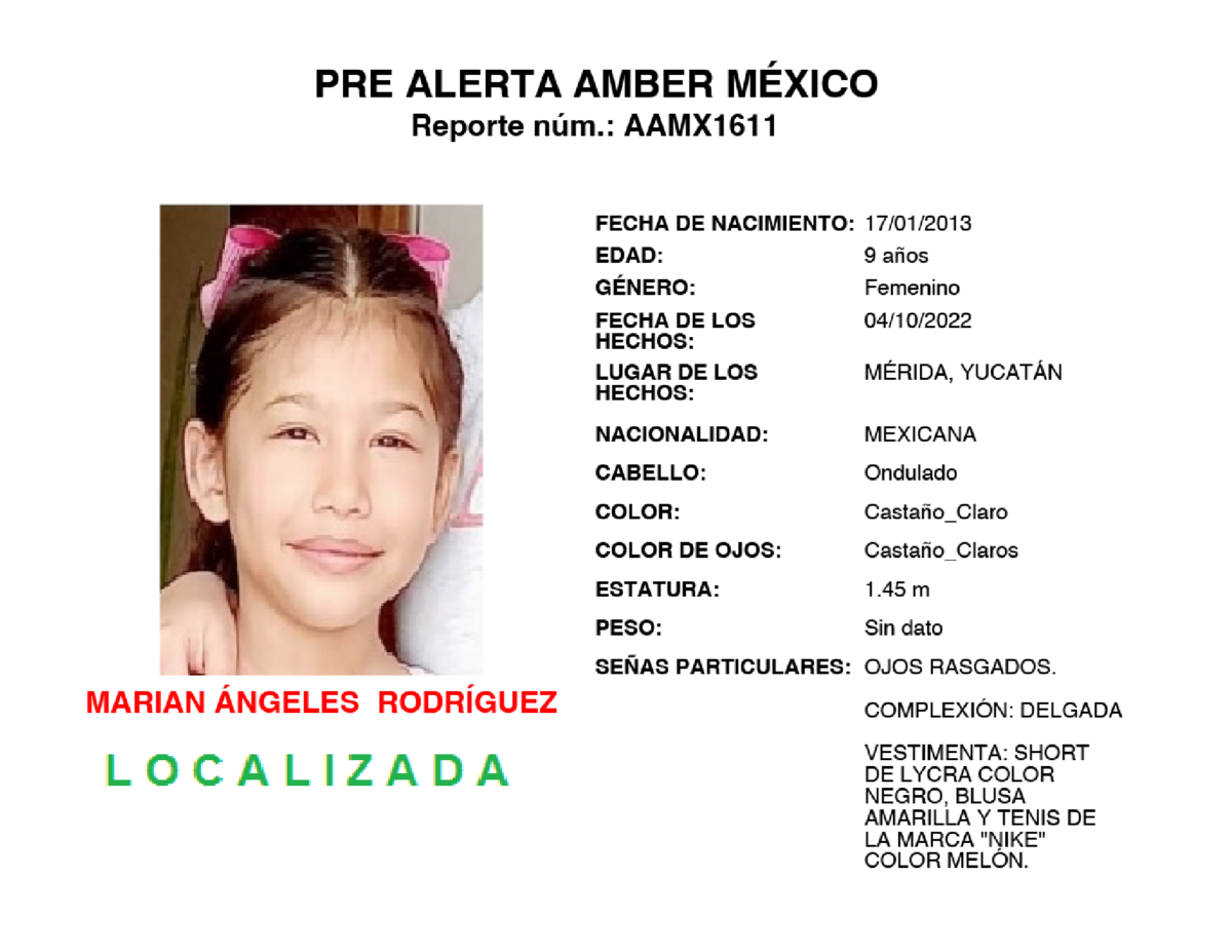 Alerta Amber Marian
