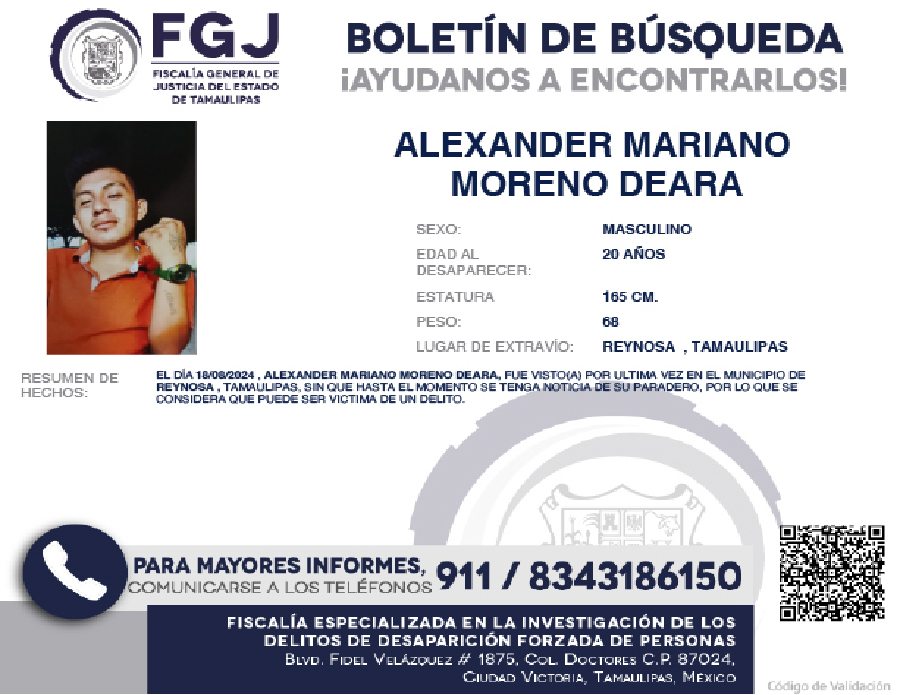 Boletín de Busqueda Alexander