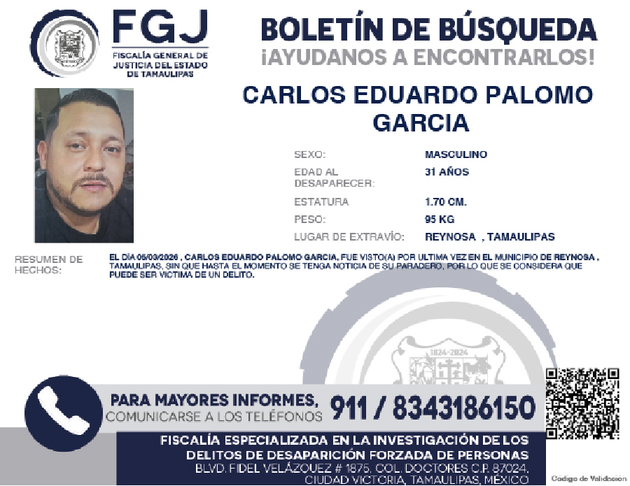 Boletín de Búsqueda Carlos Eduardo