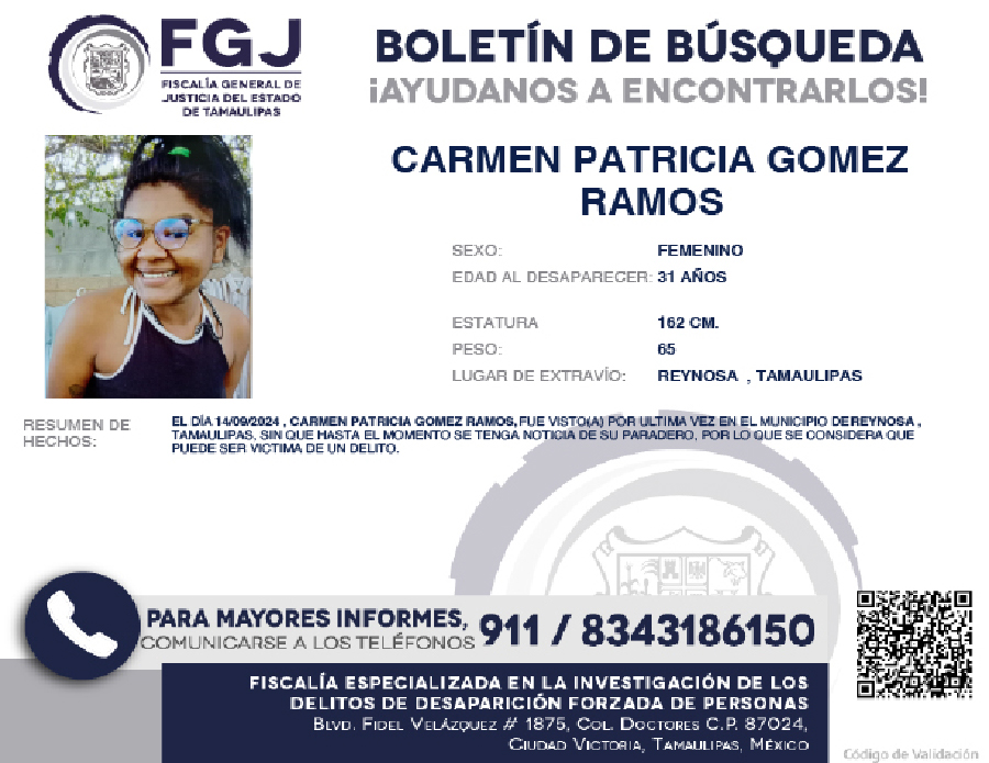 Boletín de Búsqueda Carmen