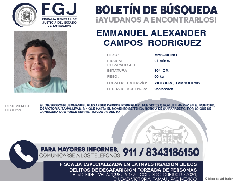 Boletín de Búsqueda Emmanuel