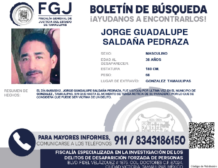 Boletín de búsqueda Jorge