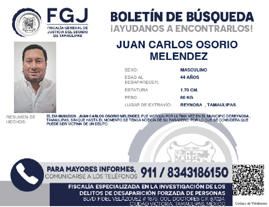 Boletín de Búsqueda Juan Carlos
