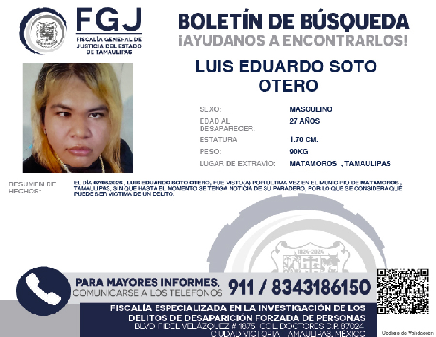 Boletín de búsqueda Luis Eduardo