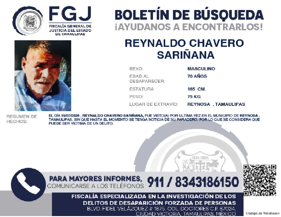 Boletín de Búsqueda Reynaldo