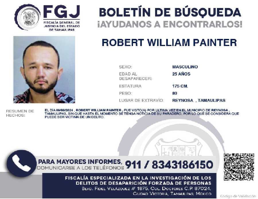 Boletín de Búsqueda Robert William
