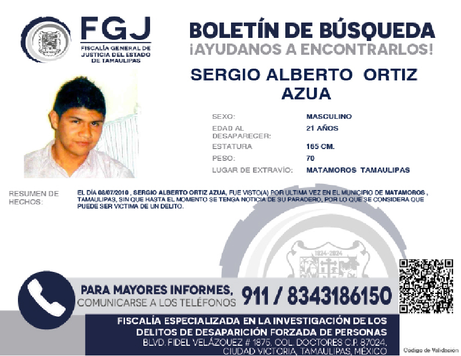 Boletín de Búsqueda Sergio