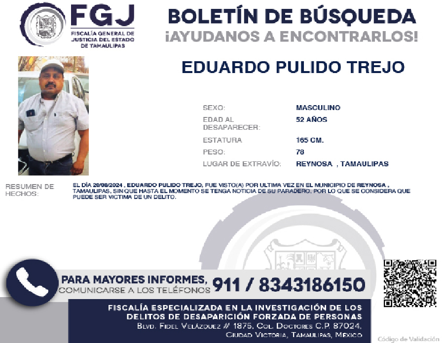 Boletín de Búsqueda Eduardo