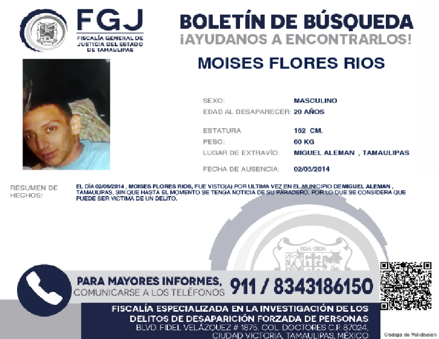 Boletín de Búsqueda Moises