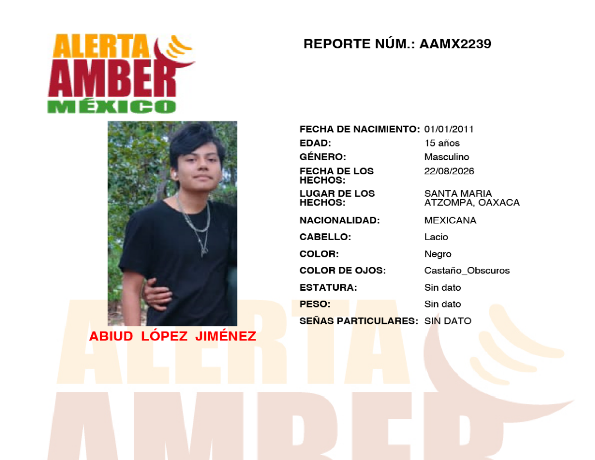 Alerta Amber Abiud
