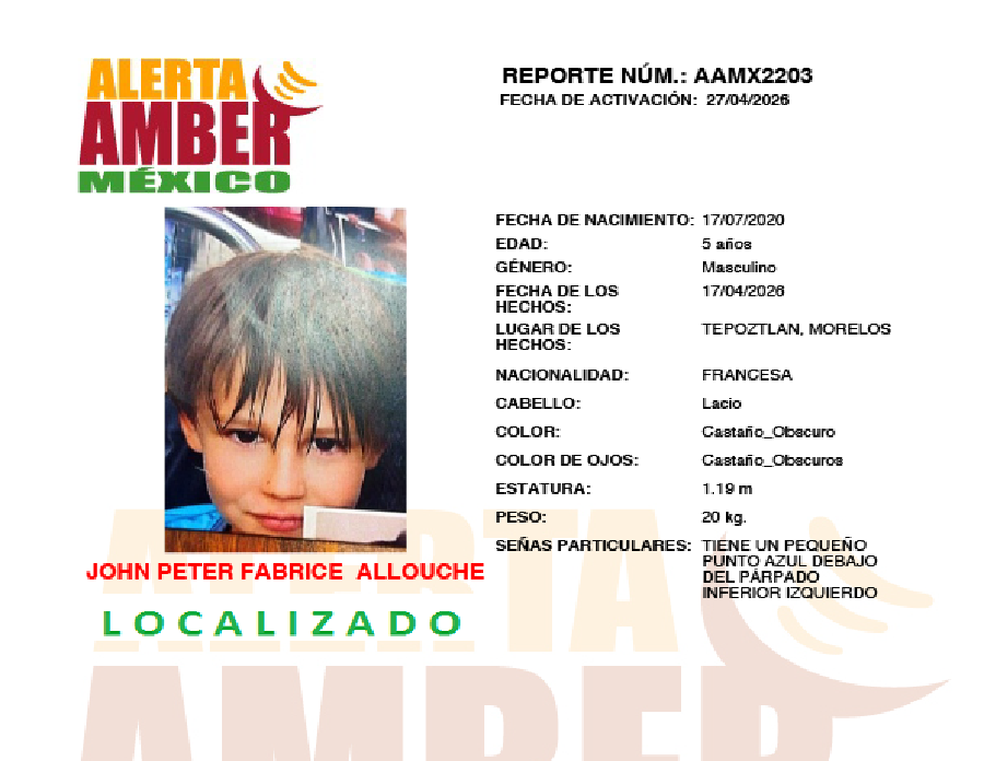 Alerta Amber John