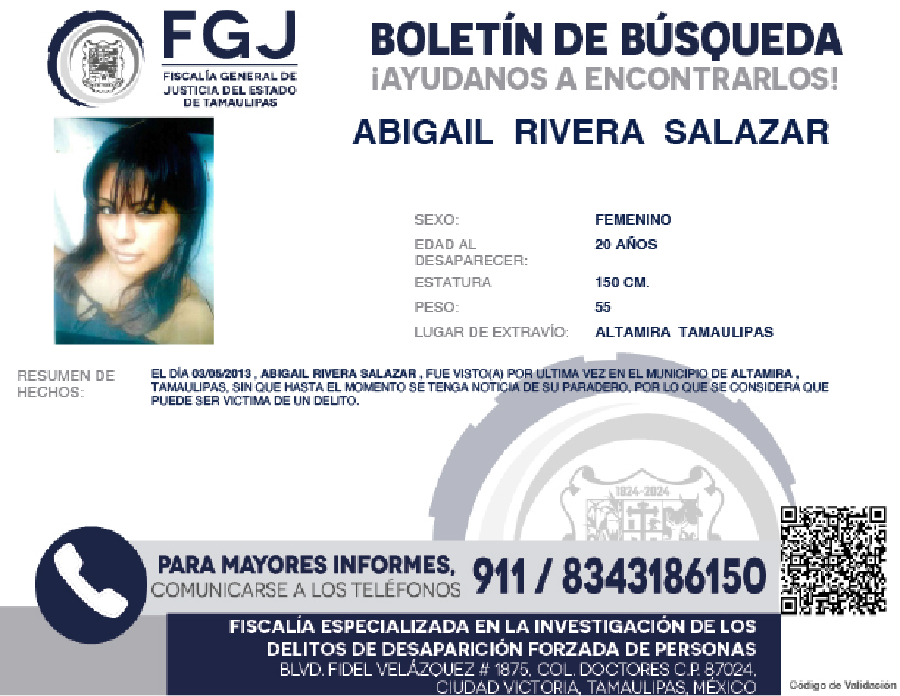 Boletín de Búsqueda Abigail