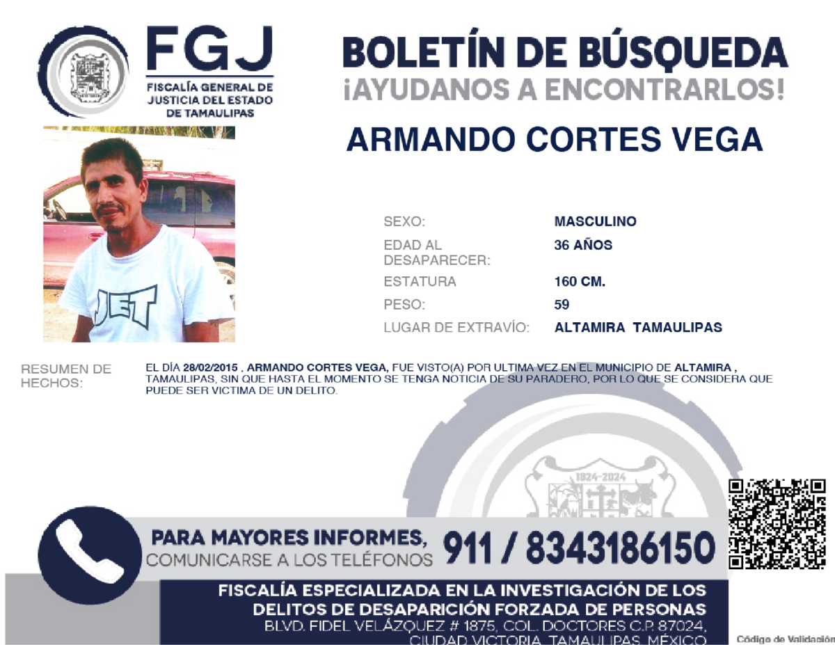 Boletín de Busqueda Armando