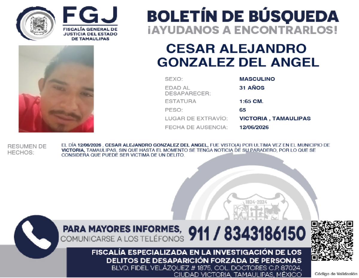 Boletín de Búsqueda Cesar Lozano